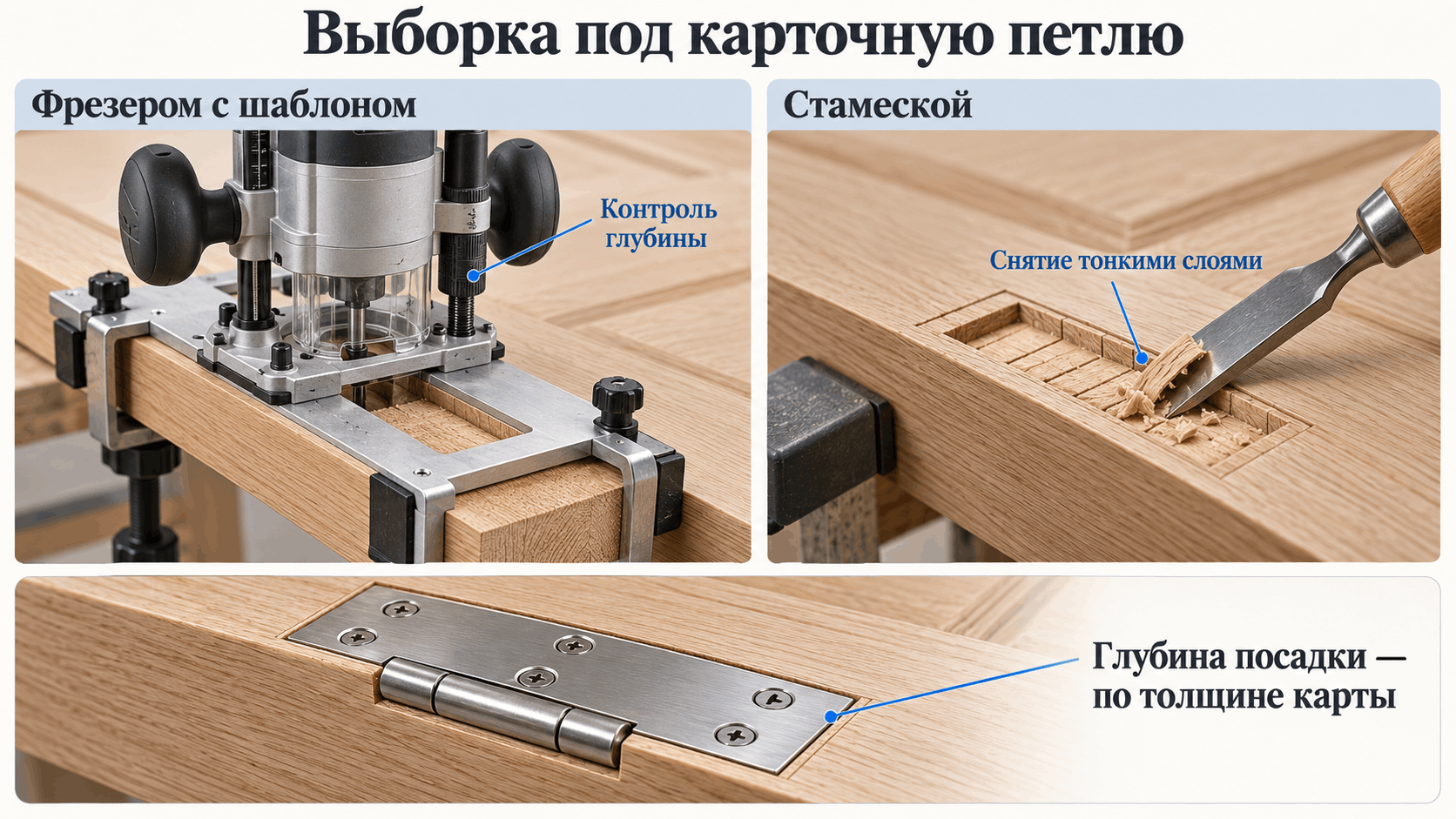 Как врезать петли в межкомнатную дверь